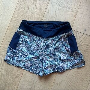 Athleta Girl • Navy Printed Record Breaker 3" Shorts • Size L/12